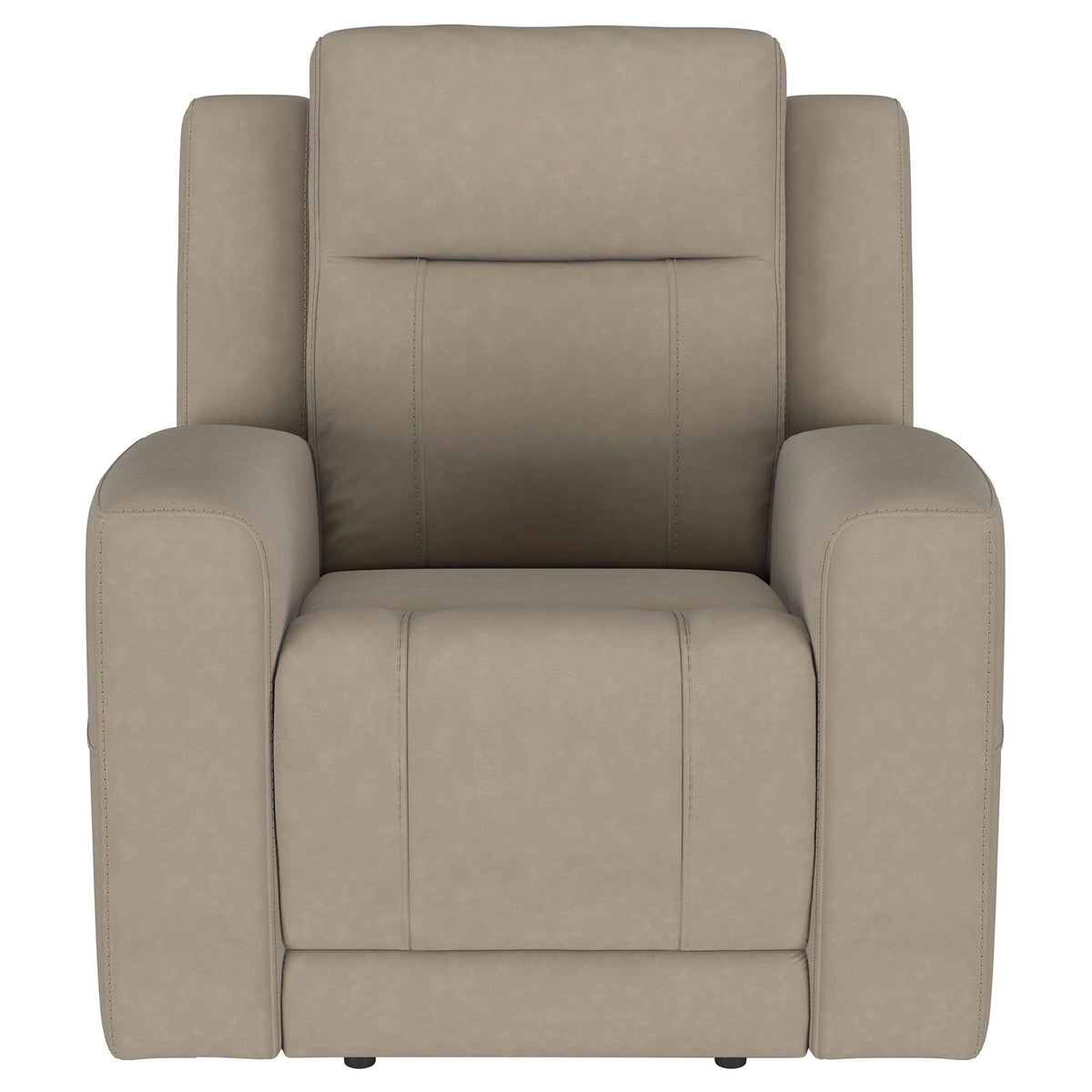 Slater taupe upholstered recliner chair with manual recline and cushioned arms on Tampa Home & Garden Store