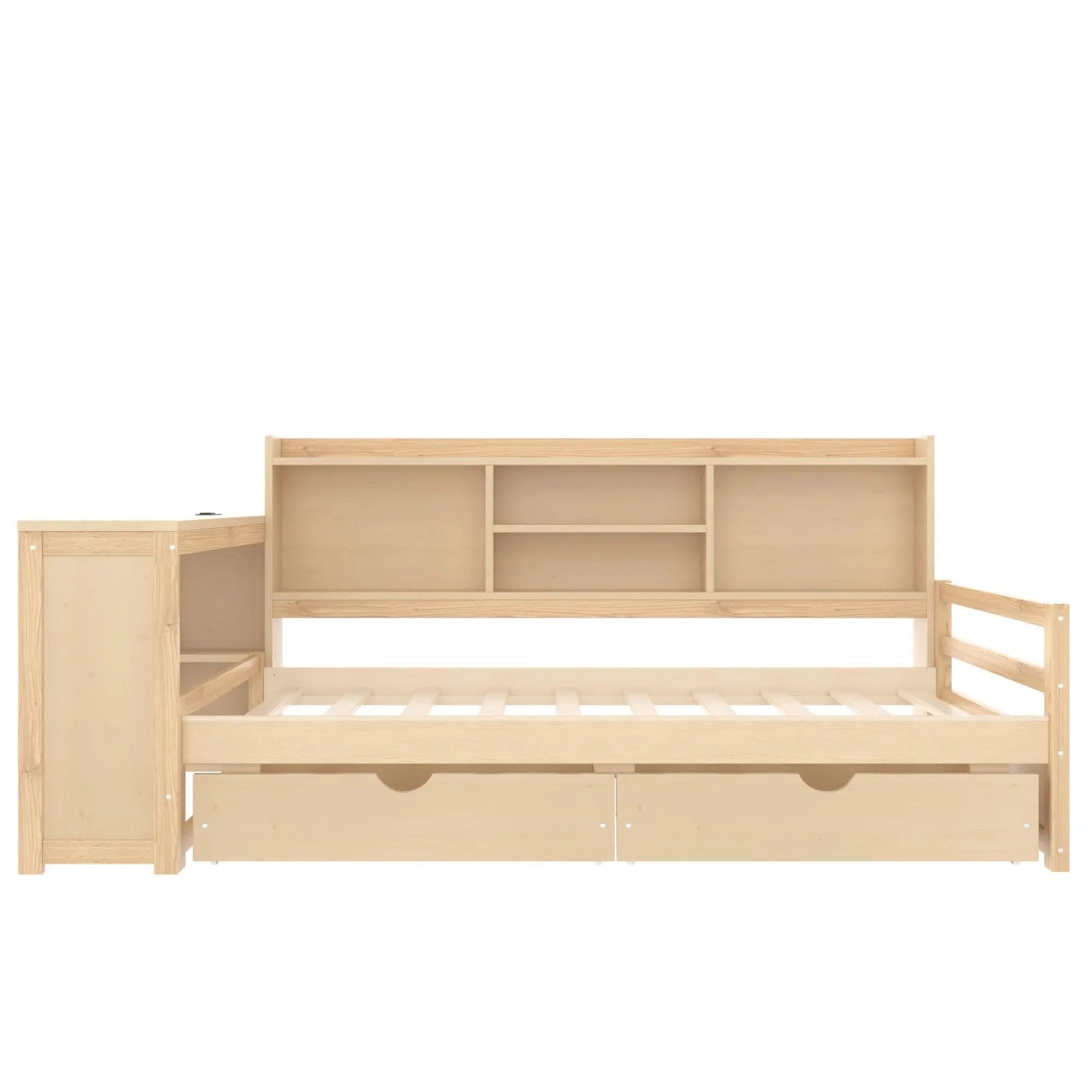 Corner Daybed With Storage Drawers and Bookcase