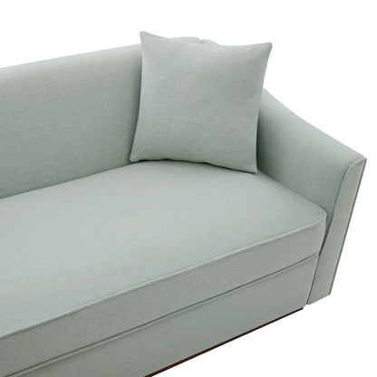 Modern 3 Seat Sofa With Chenille And Two Pillows