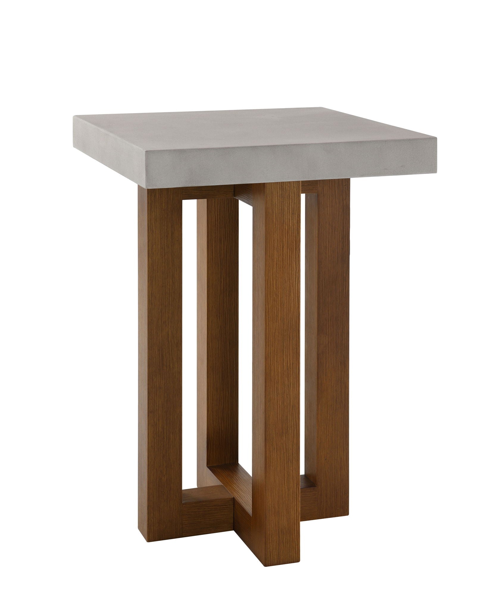 Keven Faux Concrete Top Table coffee table by HouseOfZazla with concrete top and wooden legs on Tampa Home & Garden Store