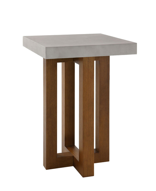 Keven Faux Concrete Top Table coffee table by HouseOfZazla with concrete top and wooden legs on Tampa Home & Garden Store