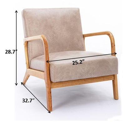 Classic Mid-Century Modern Open-Framed Arm Chair with beige cushioning by HouseOfZazla on Tampa Home & Garden Store