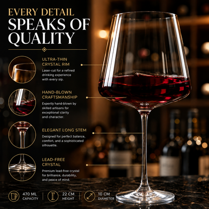 Classica Clear Stemmed Wine Glasses Set of 2
