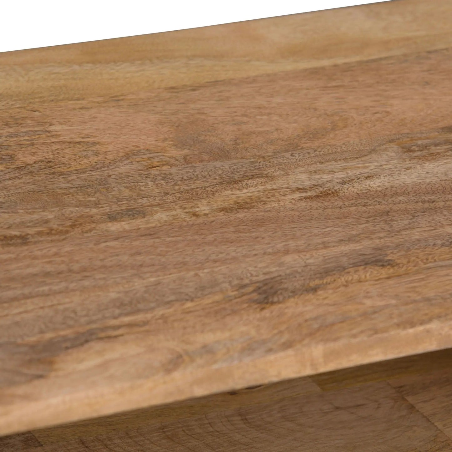 Hunter Console Sofa Table natural wood top close-up showing rich grain and warm finish on Tampa Home & Garden Store