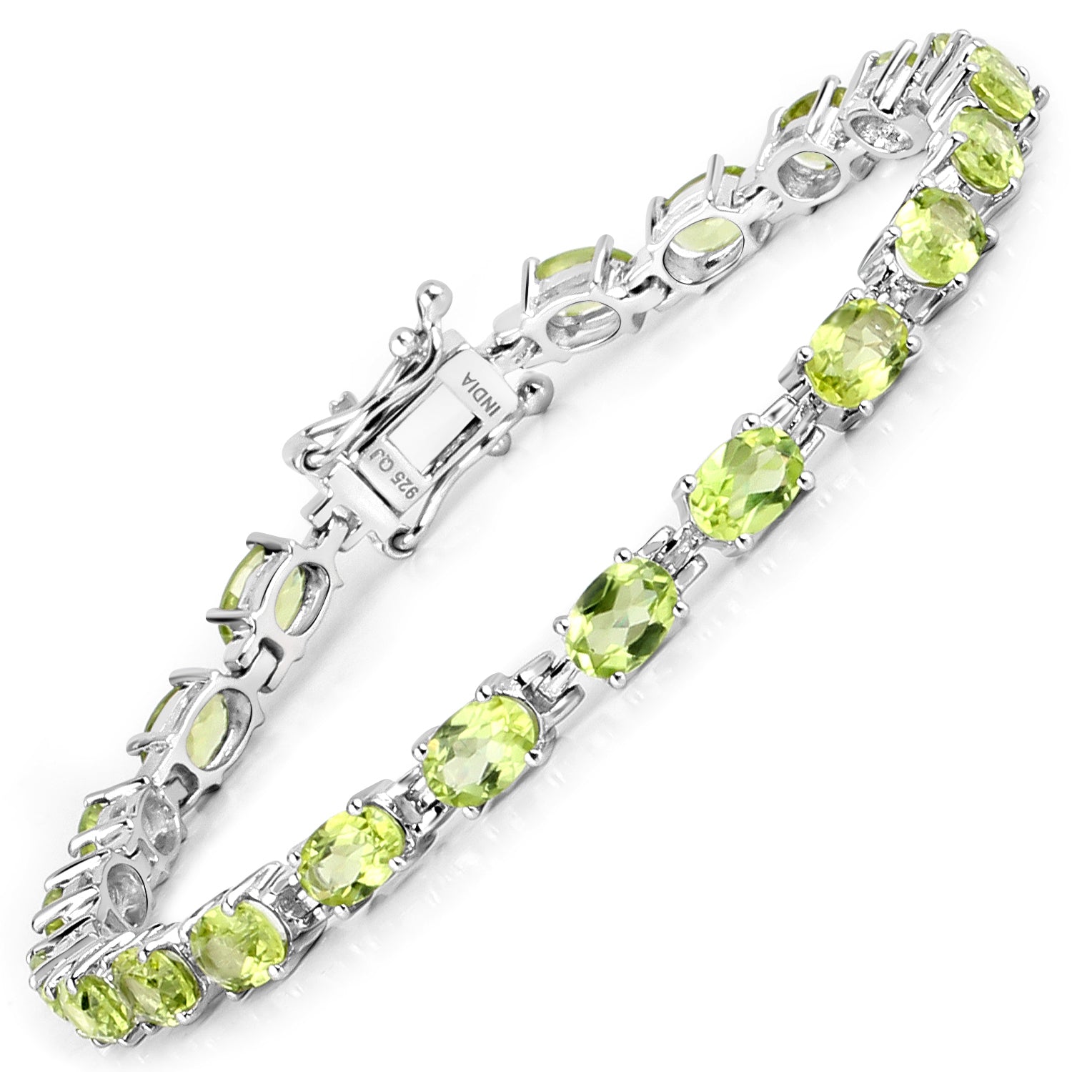 Bracelet with 8.61ct lime-green peridot set in .925 sterling silver on Tampa Home & Garden Store