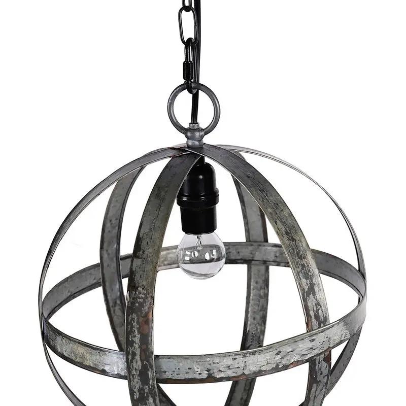 Metal Chandelier With Adjustable Chain Gray