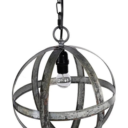 Metal Chandelier With Adjustable Chain Gray