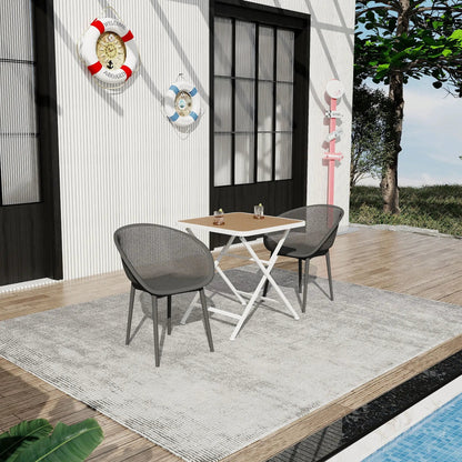 2 Pack Lounge Chair Set and Folding Square Table