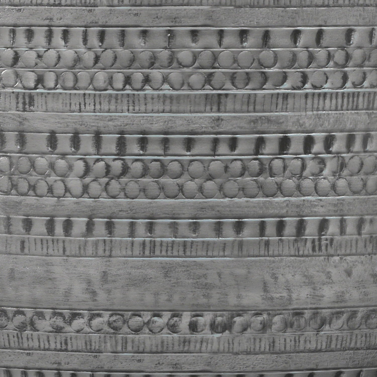 Handcrafted metal coffee table with textured detailing in pearl silver finish HouseOfZazla on Tampa Home & Garden Store