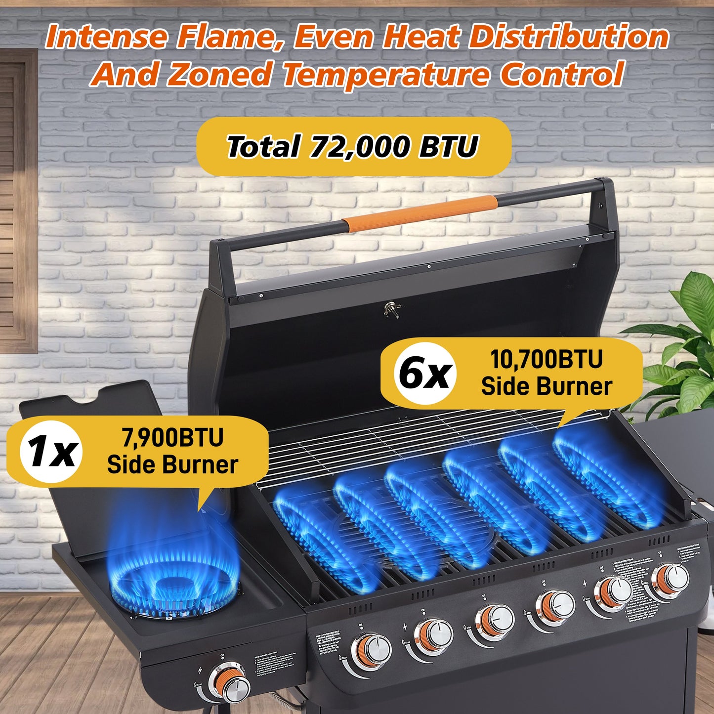 6 Burner Propane Gas Grill for a Backyard