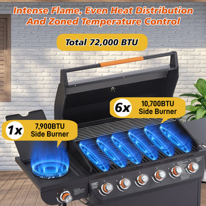 6 Burner Propane Gas Grill for a Backyard