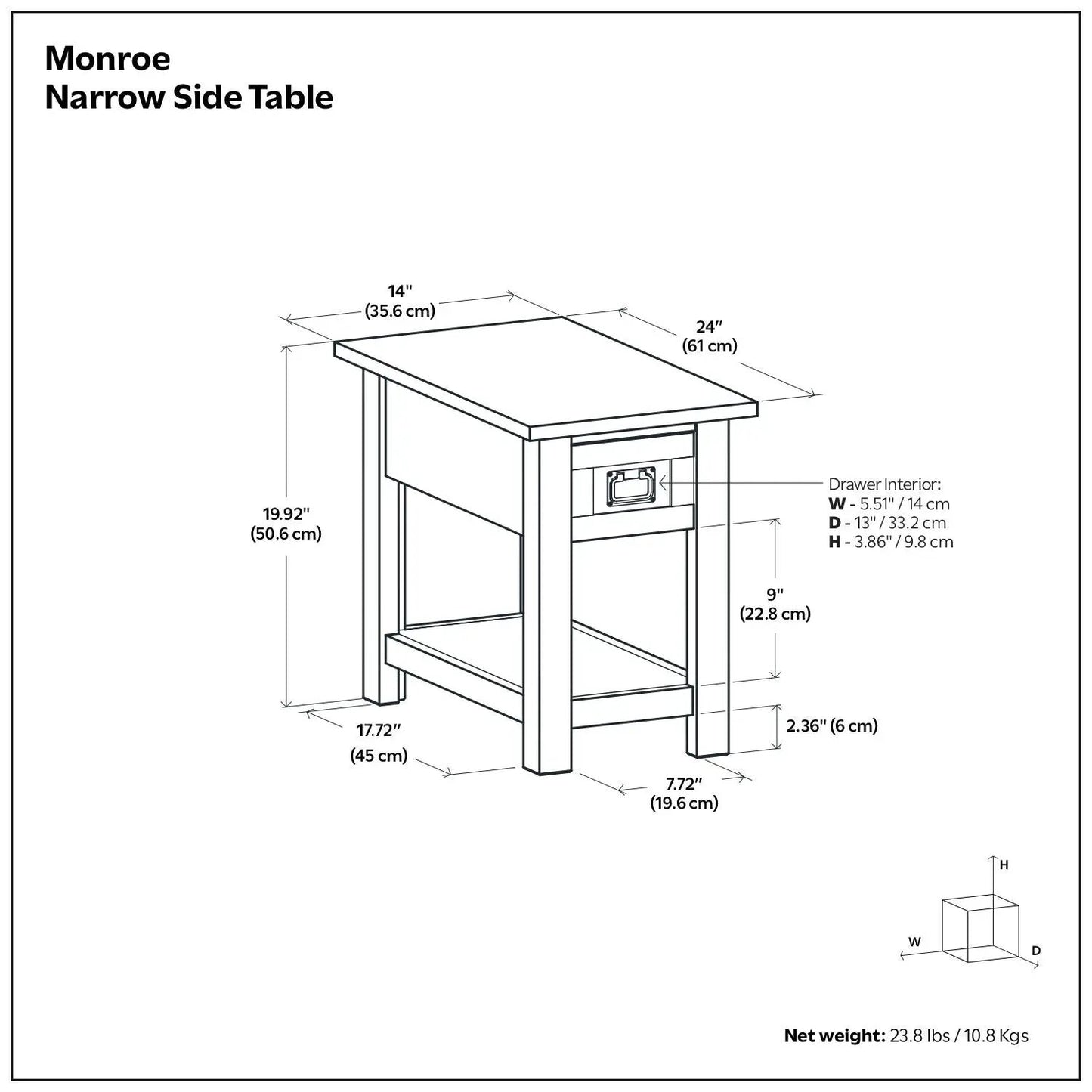 Monroe Handcrafted Side Table and the Acacia Wood