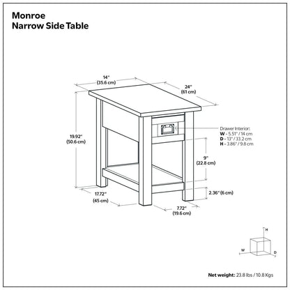 Monroe Handcrafted Side Table and the Acacia Wood