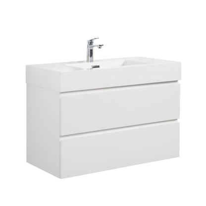 Modern floating bathroom vanity with storage, white, chrome faucet by HouseOfZazla on Tampa Home & Garden Store