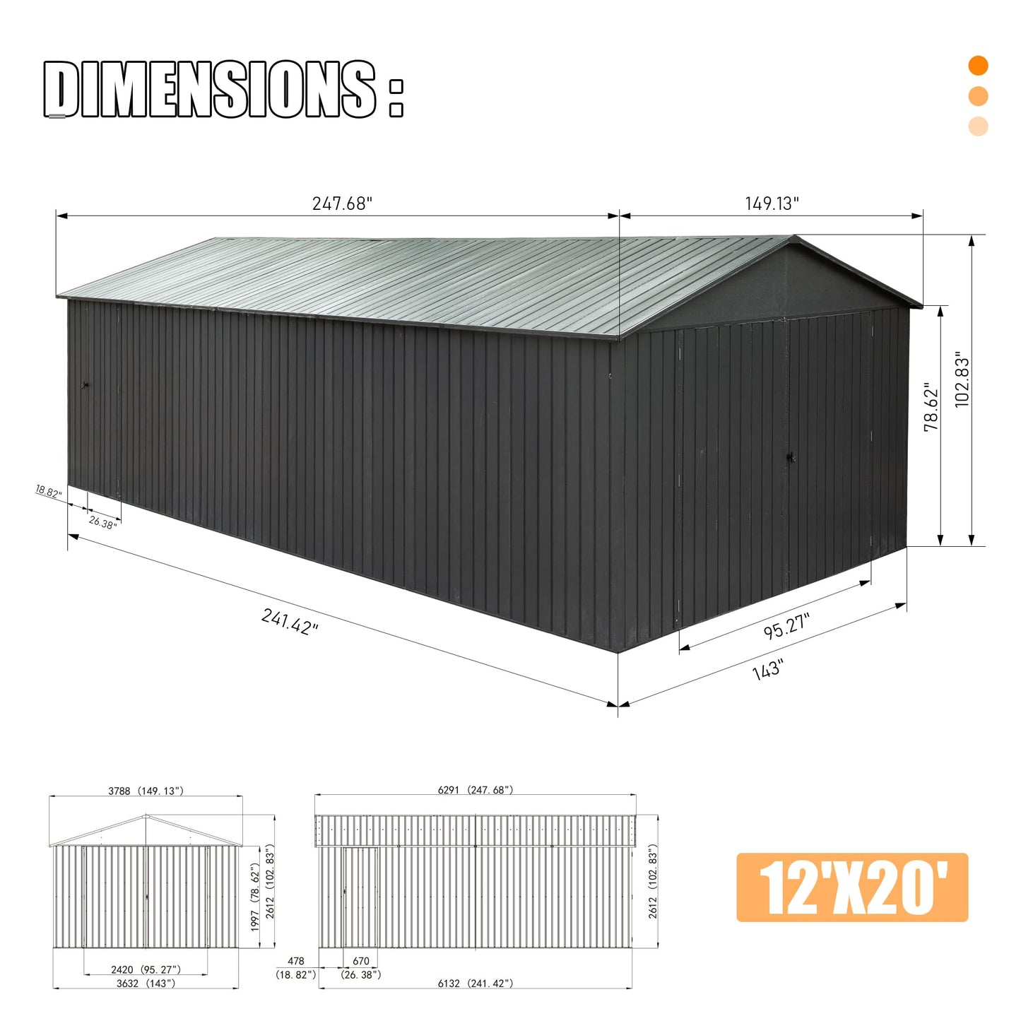 Heavy Duty Steel Outdoor Car And Truck Shelter