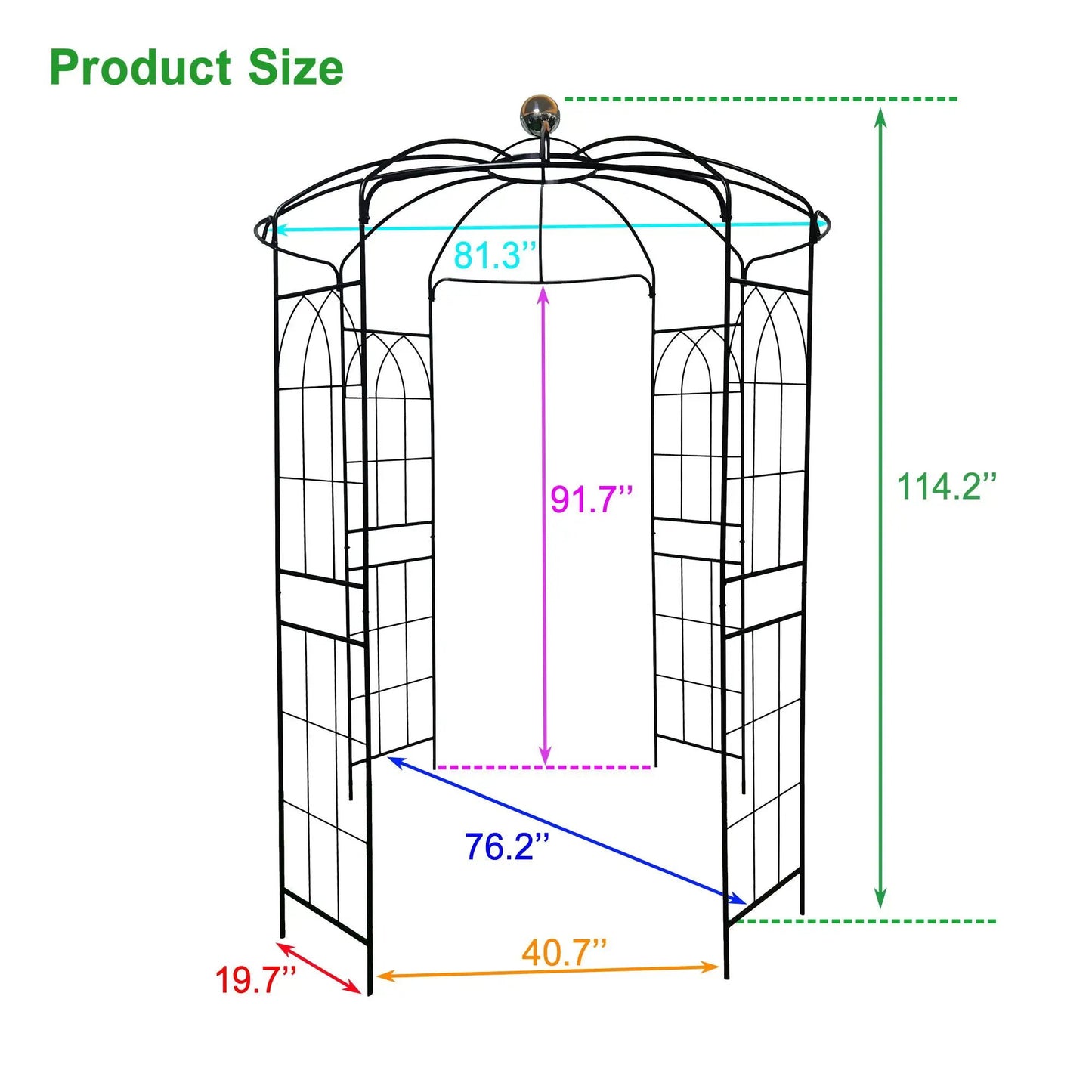 Metal Garden Arch Gazebo for Wedding Ceremony