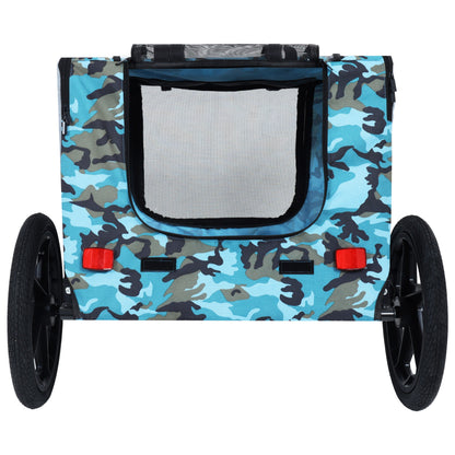 Outdoor Heavy Duty Pet Bike Trailer by HouseOfZazla with 16-inch wheels in blue camo on Tampa Home & Garden Store
