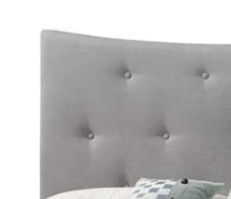 Venacha Queen Bed in gray upholstered fabric with tufted headboard on Tampa Home & Garden Store