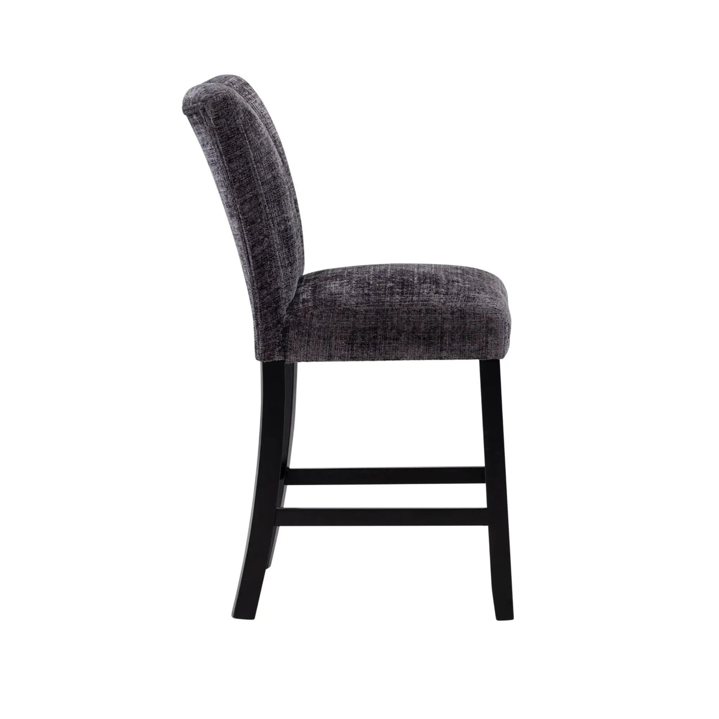 Magaly bar stool dark gray fabric upholstery with black legs on Tampa Home & Garden Store