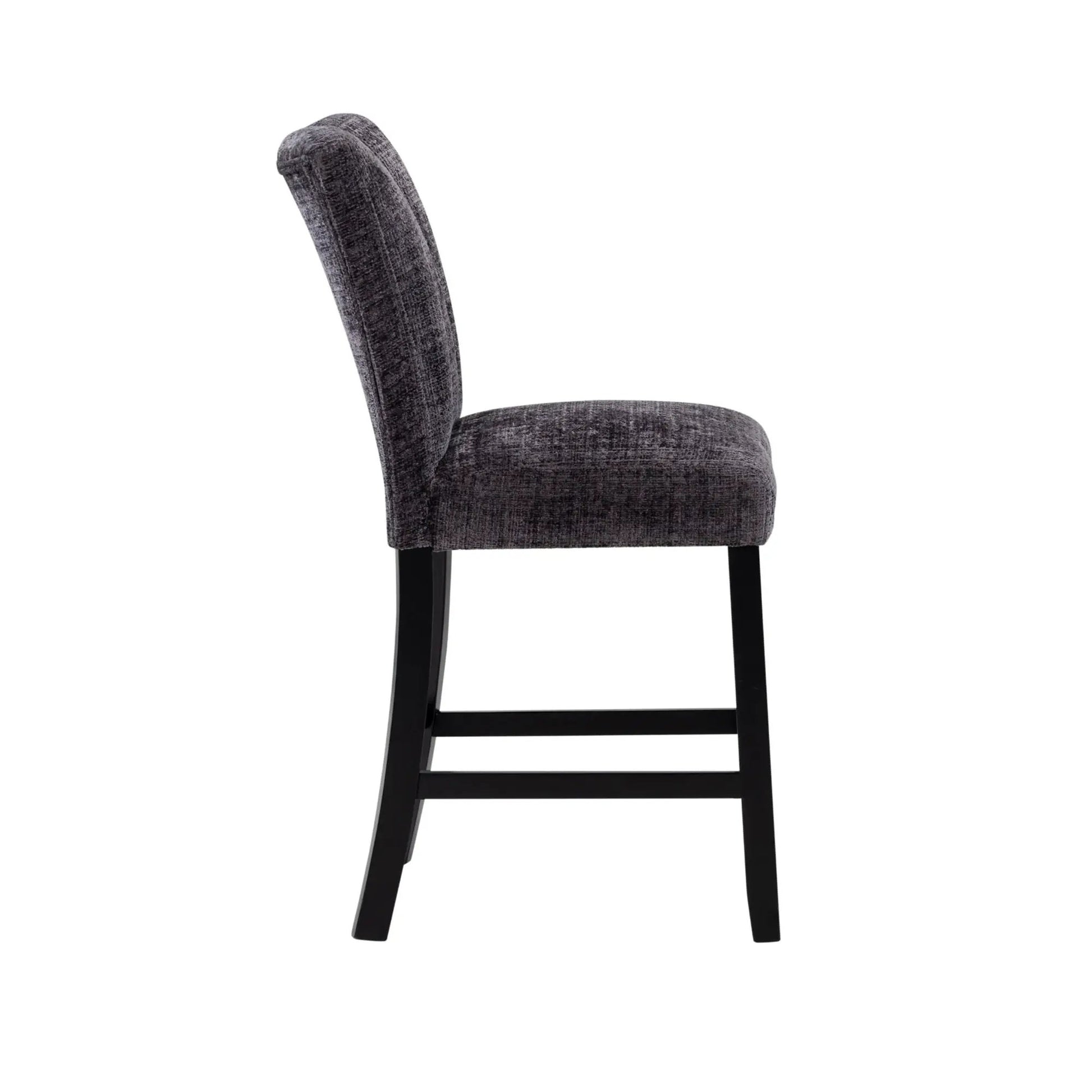Magaly bar stool dark gray fabric upholstery with black legs on Tampa Home & Garden Store