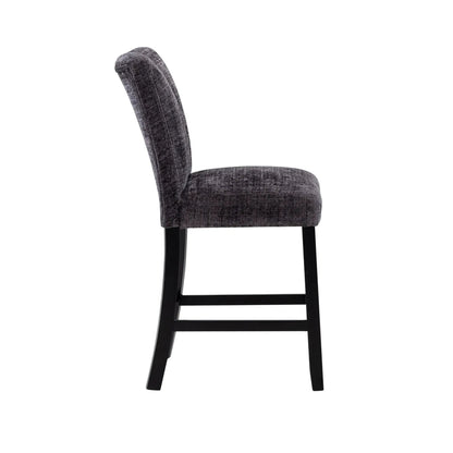 Magaly bar stool dark gray fabric upholstery with black legs on Tampa Home & Garden Store