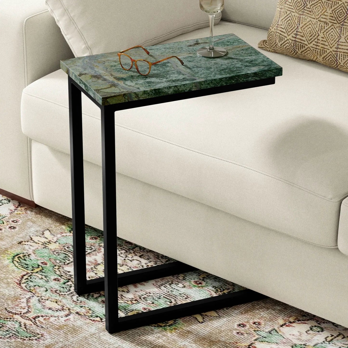 Skyler C Shaped Side Table for Living Room