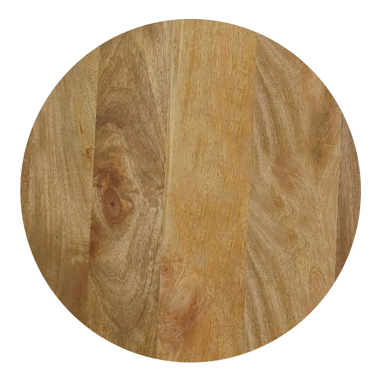 Demy round wooden top accent table with natural wood grain on Tampa Home & Garden Store
