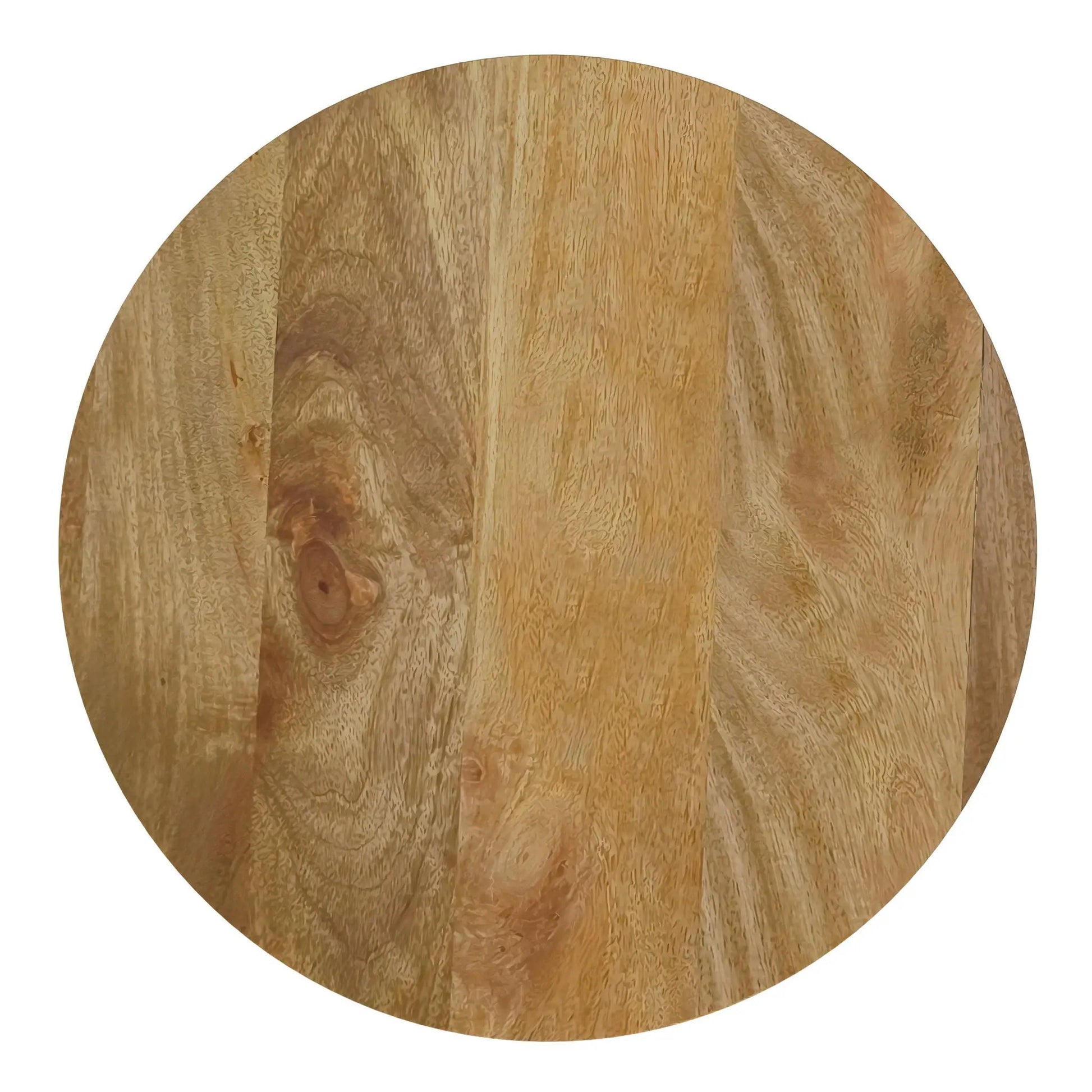 Demy round wooden top accent table with natural wood grain on Tampa Home & Garden Store