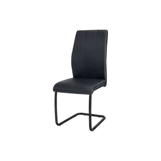 Upholstered black dining chair with slim cantilever metal base, contemporary side chair set of 2 on Tampa Home & Garden Store