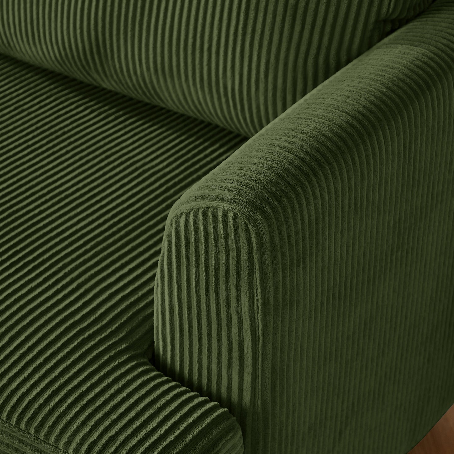 Modern Modular Sectional Couch olive green corduroy cushions close-up HouseOfZazla on Tampa Home & Garden Store