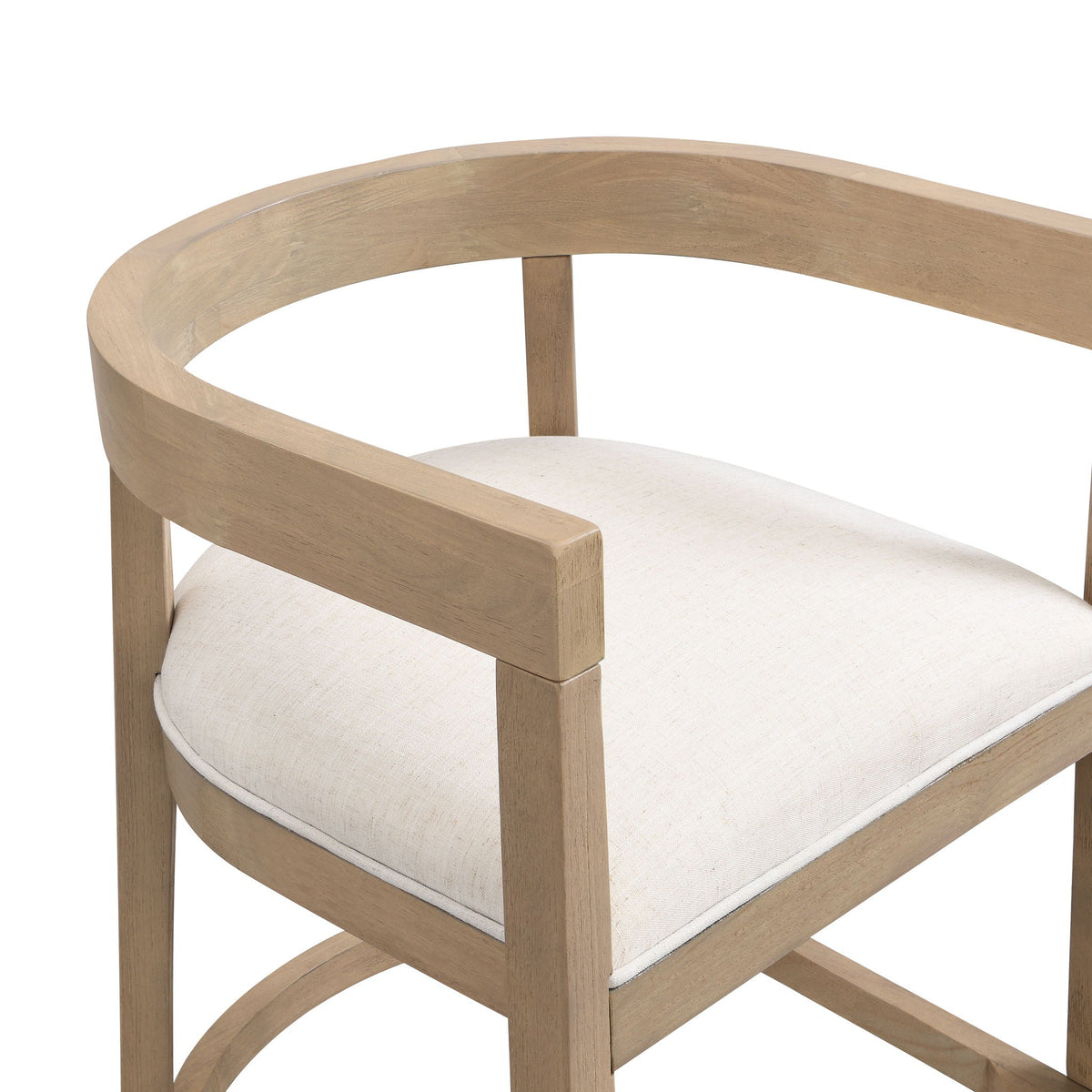 Modern rubberwood counter stool with upholstered beige seat by HouseOfZazla on Tampa Home & Garden Store
