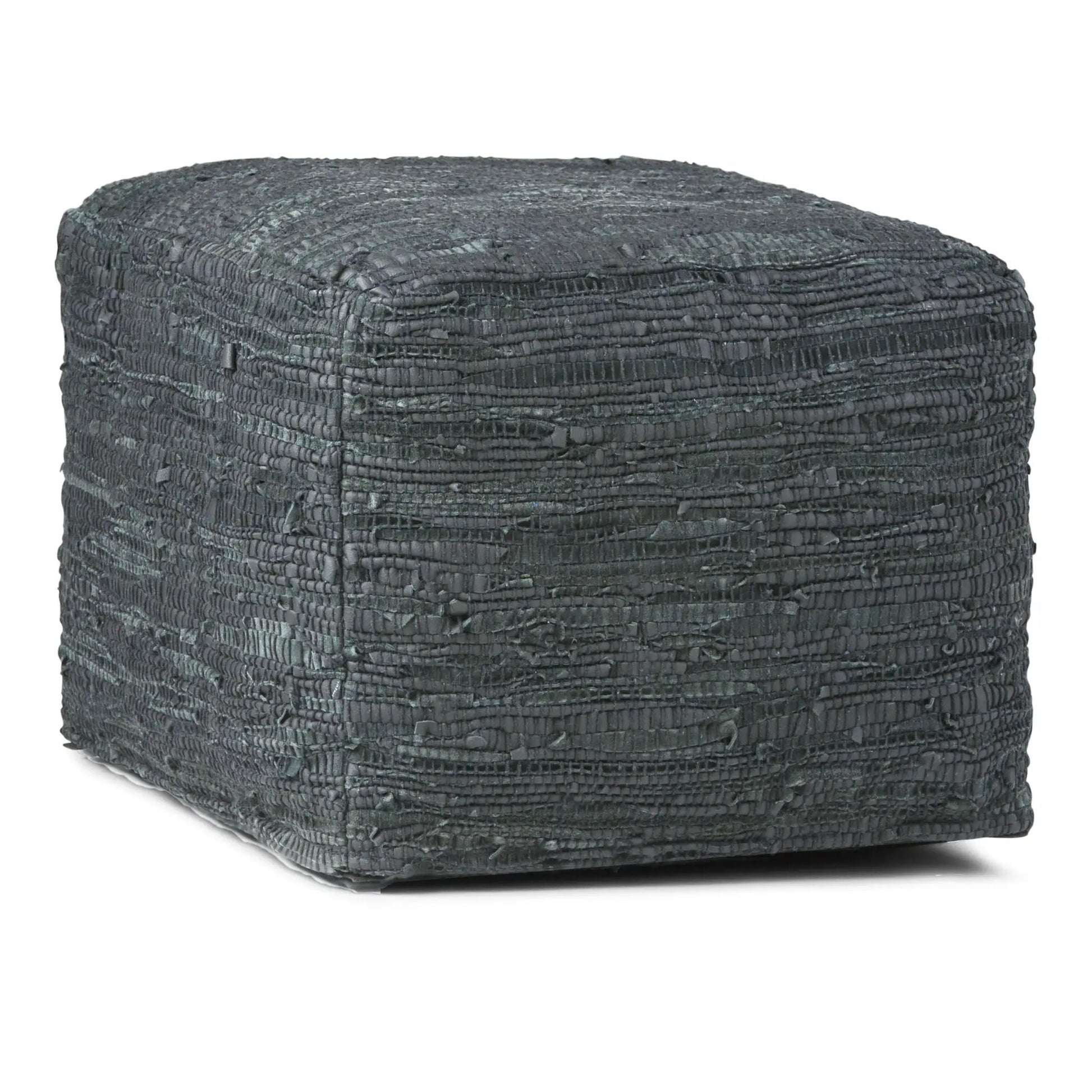 Fredrik Handcrafted Square Pouf dark gray woven fabric by Unique Piece Furniture on Tampa Home & Garden Store