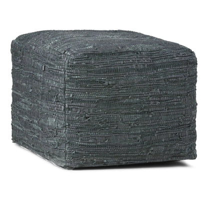 Fredrik Handcrafted Square Pouf dark gray woven fabric by Unique Piece Furniture on Tampa Home & Garden Store