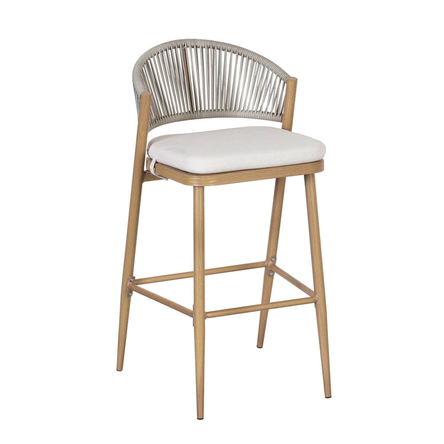 Outdoor Bar Stools With Scallop Cushion And Frame