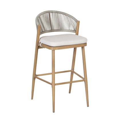 Outdoor Bar Stools With Scallop Cushion And Frame