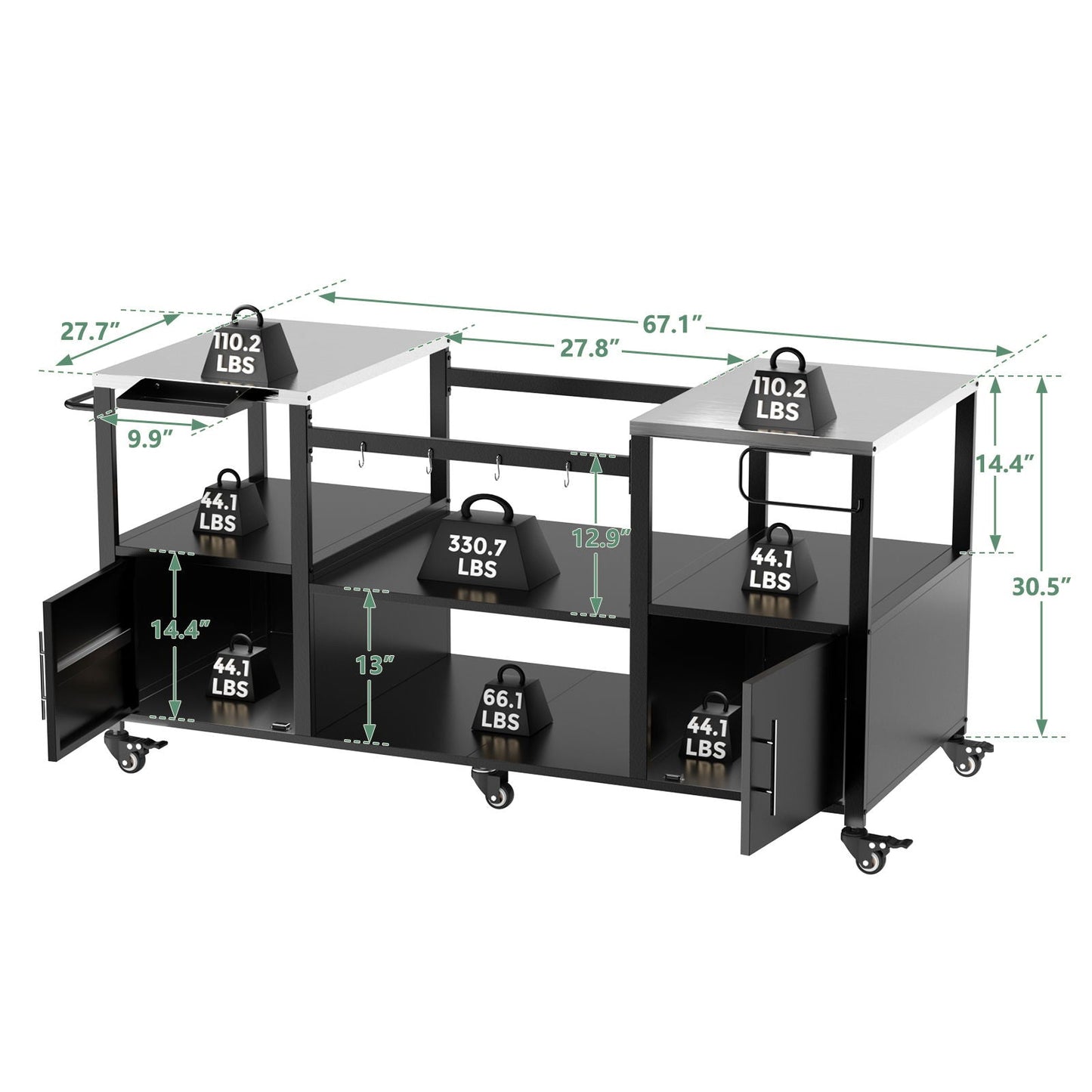 Stainless Steel Outdoor Grill Cart and Table