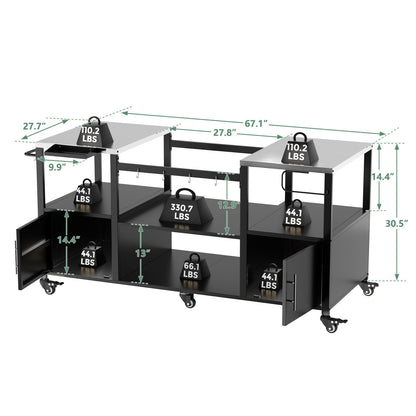 Stainless Steel Outdoor Grill Cart and Table