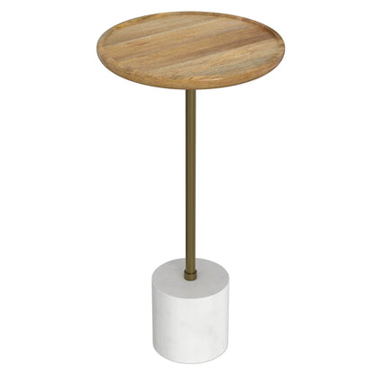 Turner Side Table With Marble Base and Frame