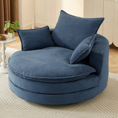 360 Degree Swivel Barrel Chair with Dual Cushions