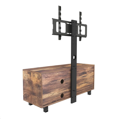 Rustic Brown TV Console With Push to Open Storage