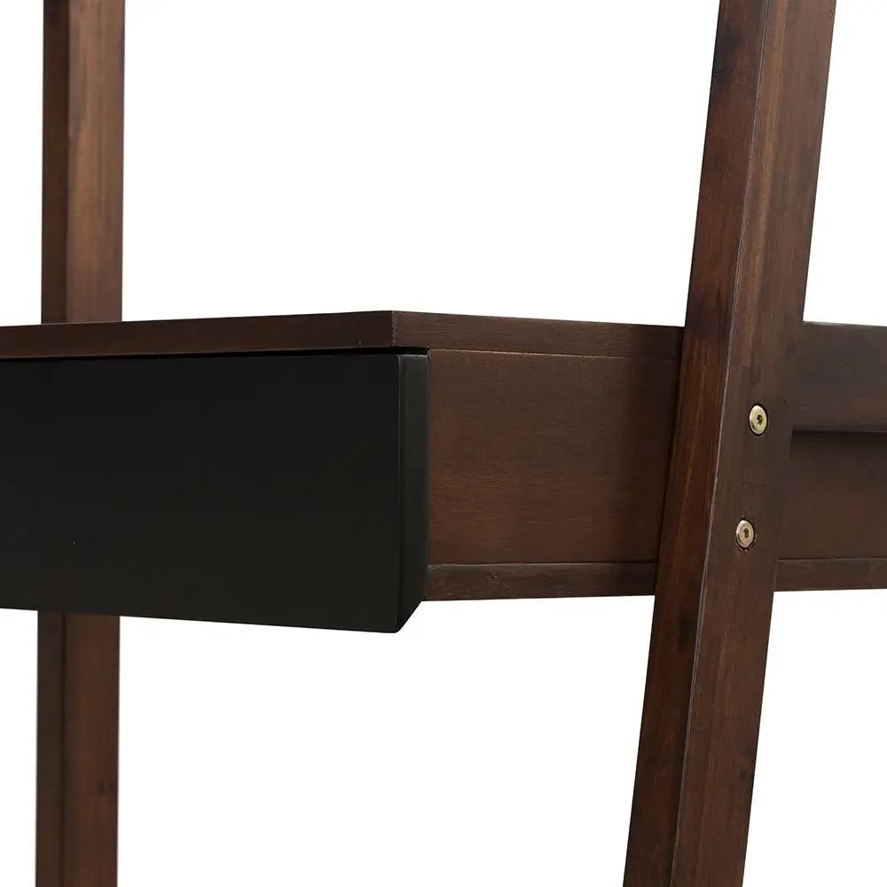 Ladder Desk and Shelf In Natural Wood Finish