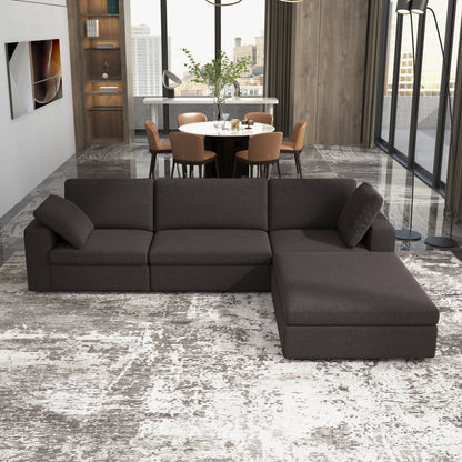 Cecilia modular corner sofa charcoal gray fabric by HouseOfZazla in a modern open living space on Tampa Home & Garden Store