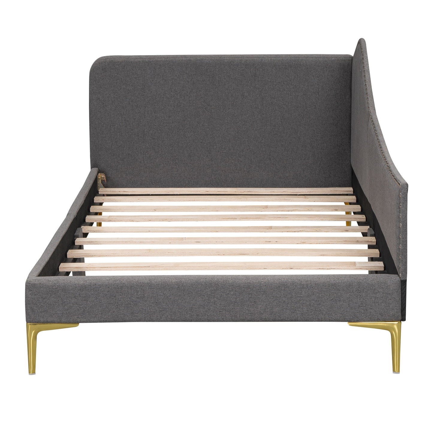 Upholstered Daybed with Headboard and Armrest