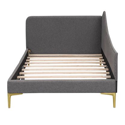 Upholstered Daybed with Headboard and Armrest