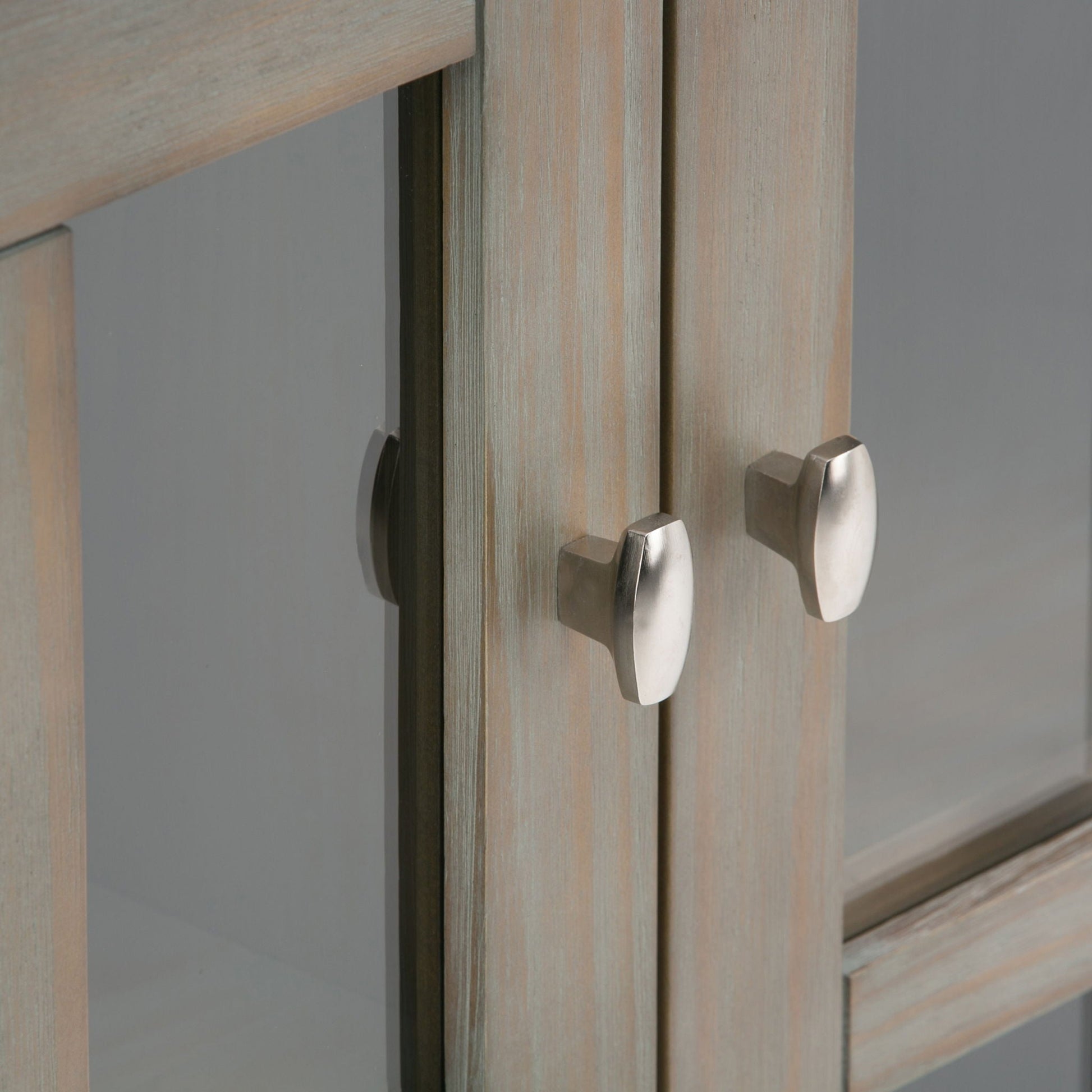 Warm Shaker handcrafted low storage cabinet in weathered wood with metal pulls HouseOfZazla on Tampa Home & Garden Store