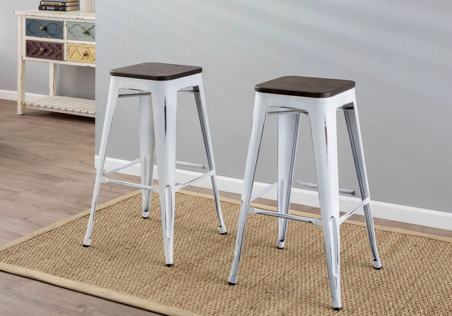 Oregon Contemporary Barstools Set of 2 Durable