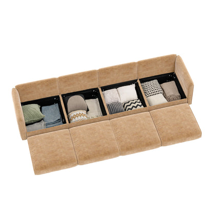Modern Sofa with Storage and Cylindrical Backrest