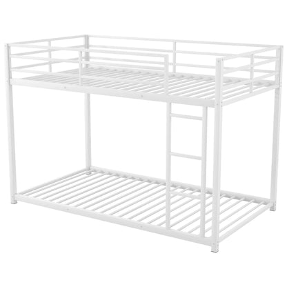 White metal bunk bed with ladder, low-profile design by Unique Piece Furniture on Tampa Home & Garden Store
