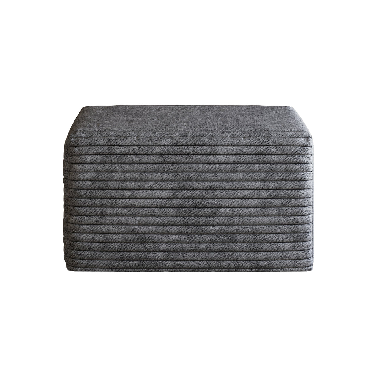 Dark Grey Corduroy Ottoman for the Living Room
