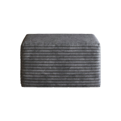 Dark Grey Corduroy Ottoman for the Living Room